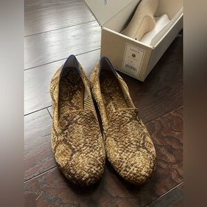 Rothy's The Loafer Bronze Python Slip On Comfort Sustainable Women size 9